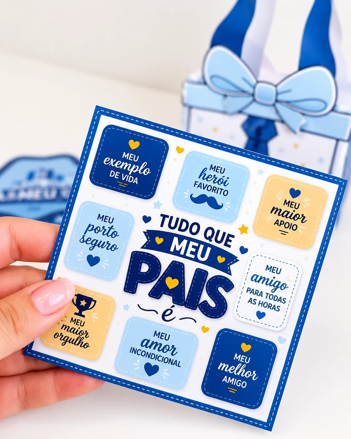 Kit de Lembrancinhas Dia dos Pais - Cartões, Porta-Caneta e Sacolinha! — amostra 3: Surpreenda as famílias com um Kit de…