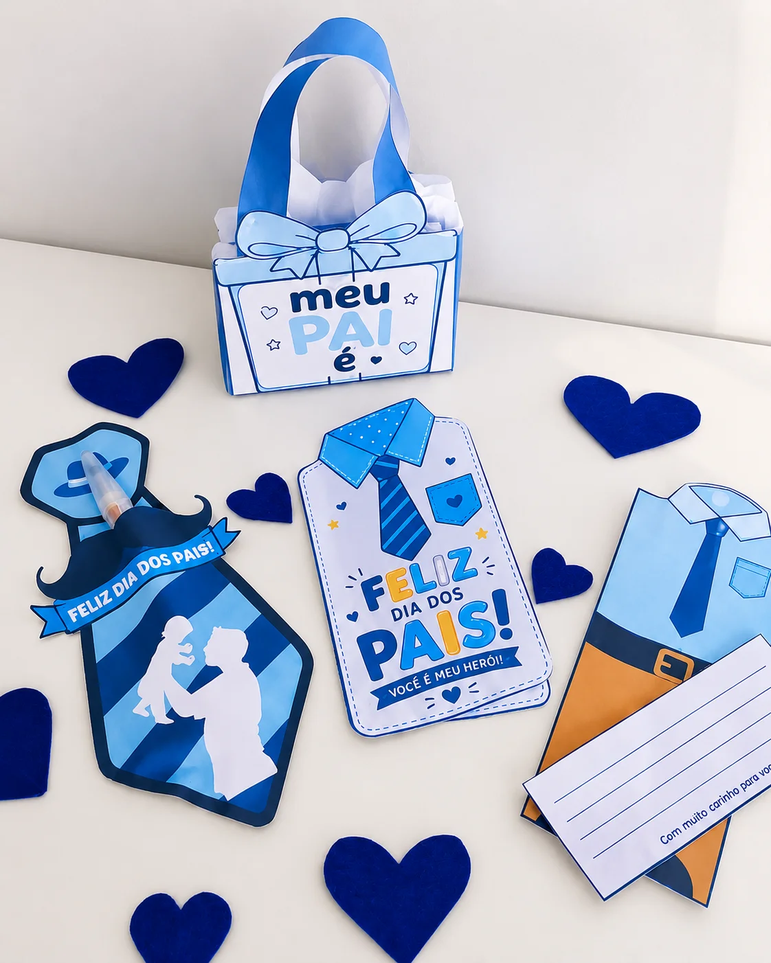 Kit de Lembrancinhas Dia dos Pais - Cartões, Porta-Caneta e Sacolinha! — Datas comemorativas para Educação Infantil:…