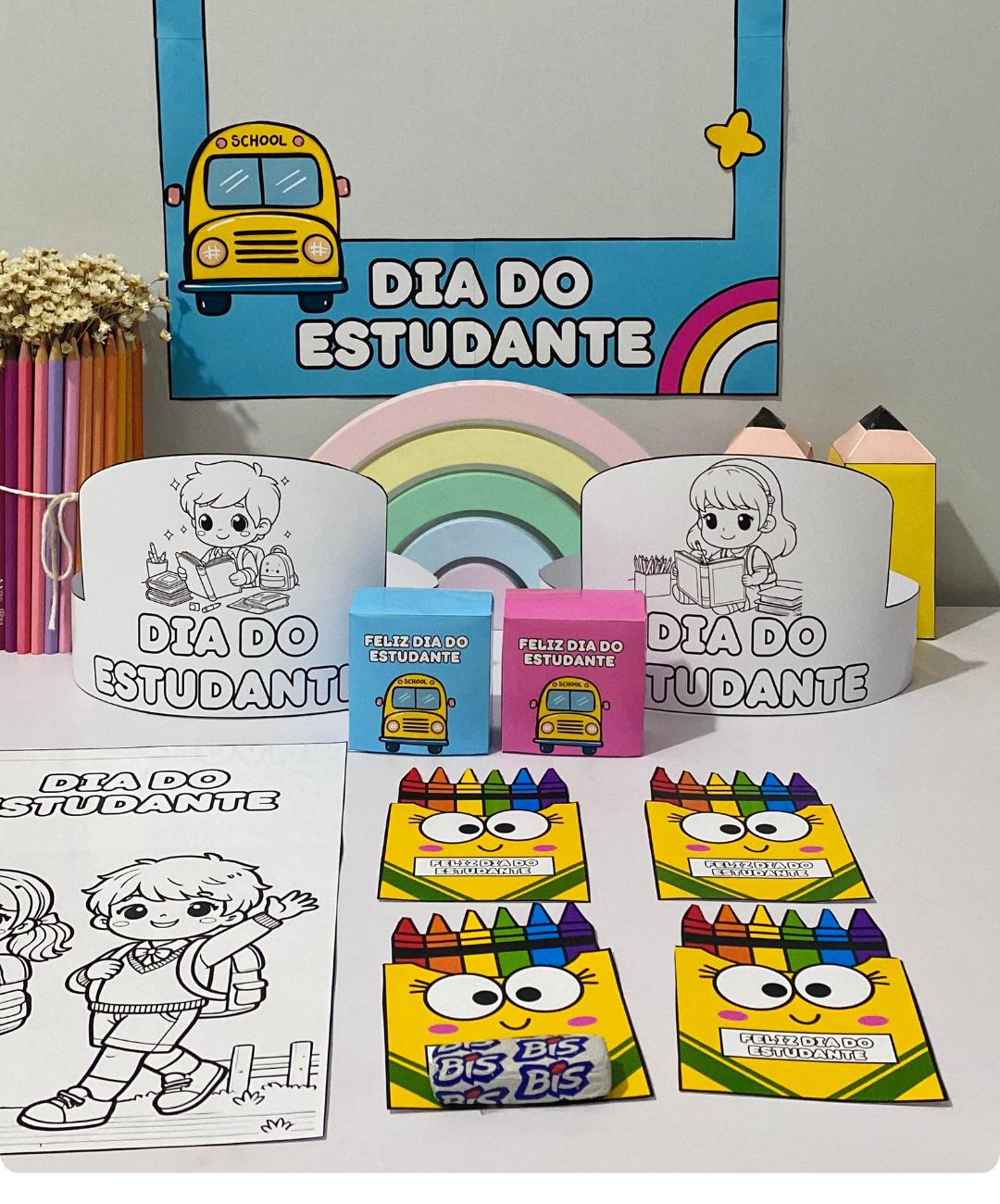 Kit de lembrancinhas do Dia do Estudante para imprimir — amostra 1: Uma homenagem que começa com a impressão