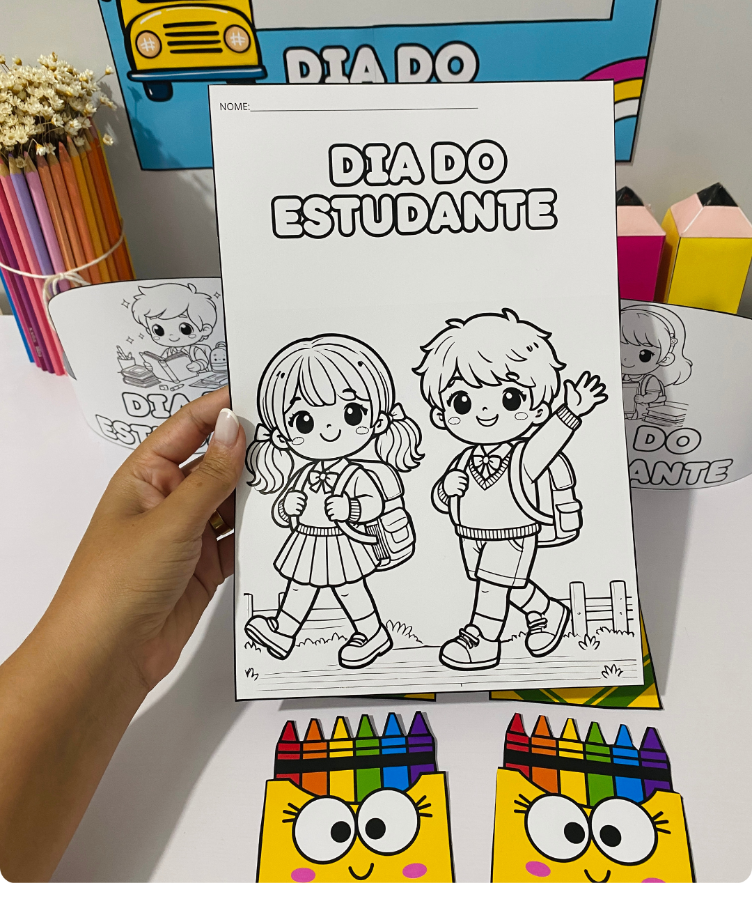 Kit de lembrancinhas do Dia do Estudante para imprimir — amostra 6: Prepare uma homenagem à turma com lembrancinhas em PDF…