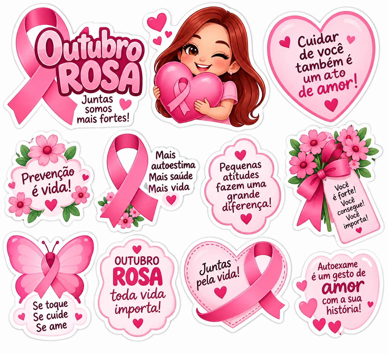Kit de Lembrancinhas Outubro Rosa, em PDF — amostra 1: 💕 Transforme pequenos gestos em grandes demonstrações de carinho…