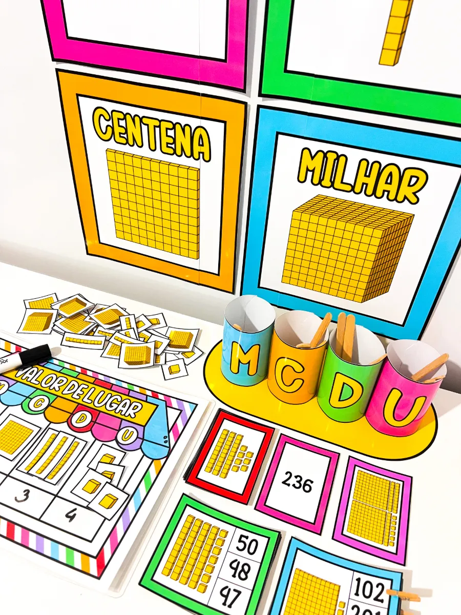 Kit de Material Dourado para Alfabetização Matemática — amostra 2: Kit de material dourado para trabalhar unidade, dezena,…