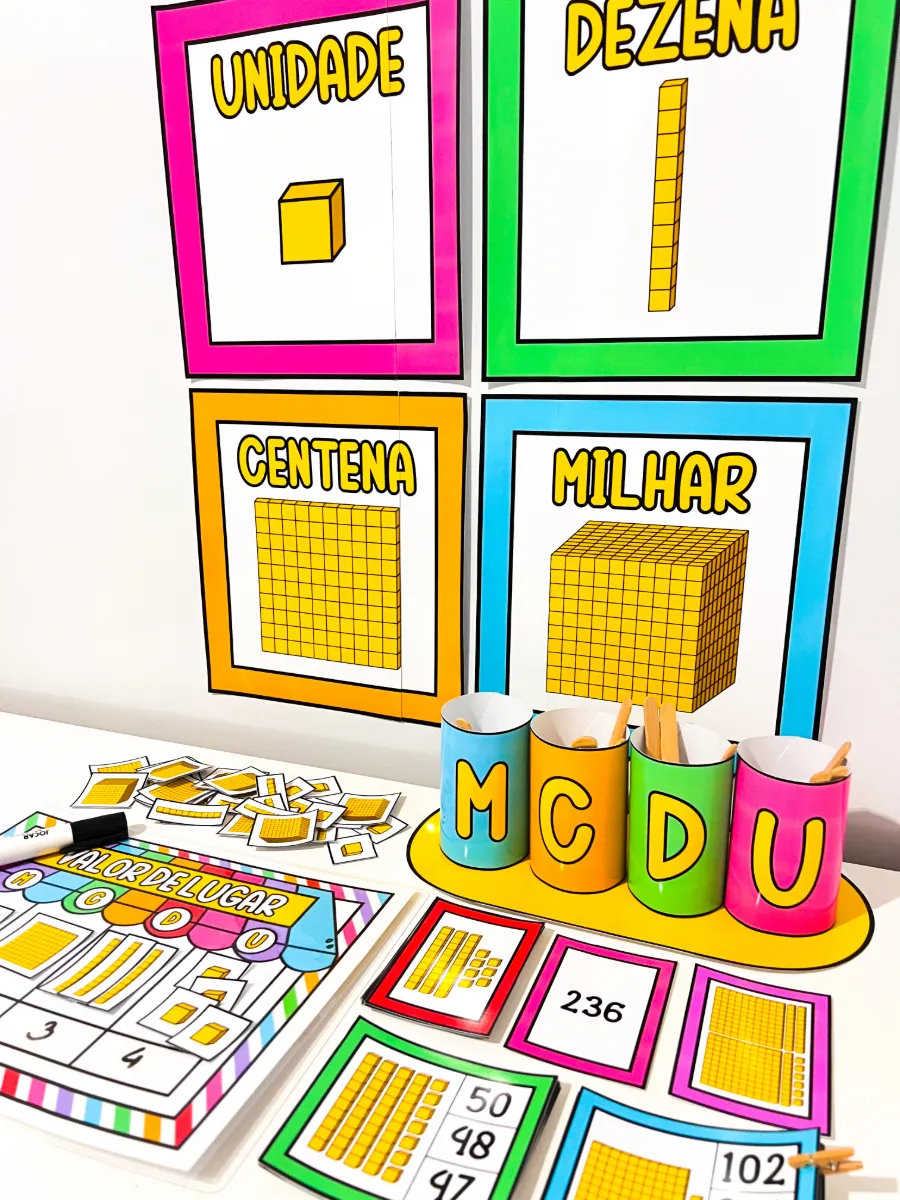 Kit de Material Dourado para Alfabetização Matemática — amostra 3: Kit de material dourado para trabalhar unidade, dezena,…