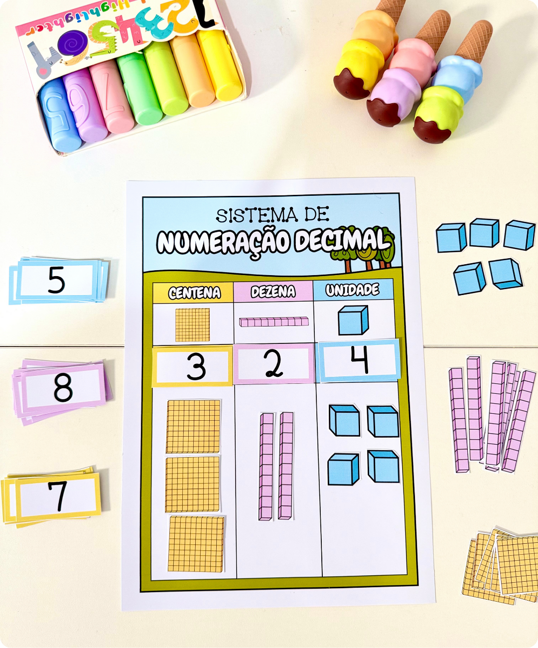 Kit de numeração para imprimir — Educação Infantil e Anos Iniciais — amostra 6: Leve o sistema de numeração para a sala com…