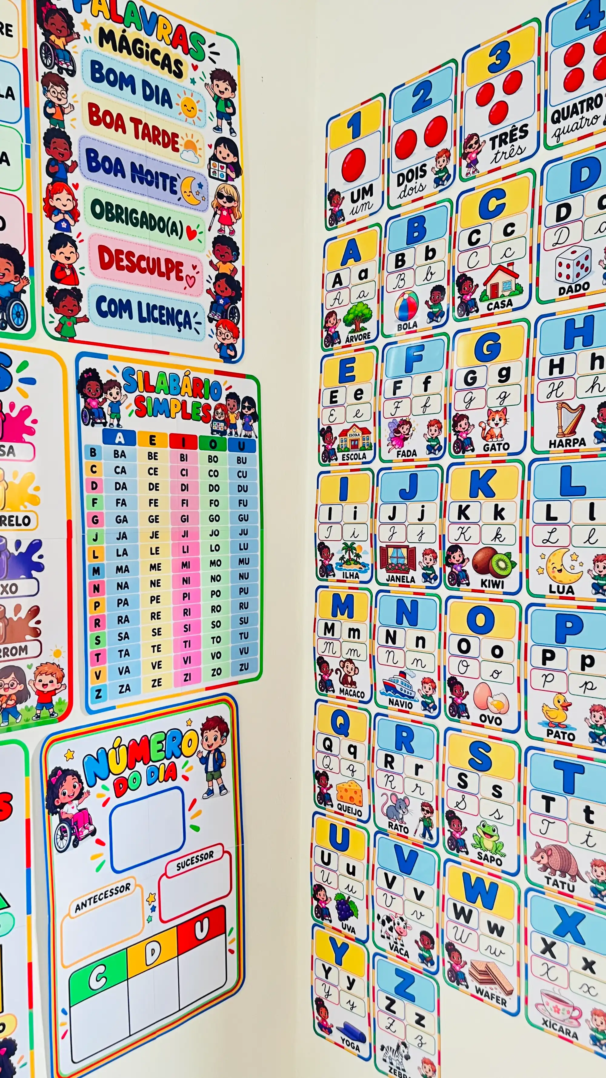 Kit de Organização de Sala de Aula - Tema: Inclusão — amostra 3: 🔢 Números ilustrados de 1 a 10