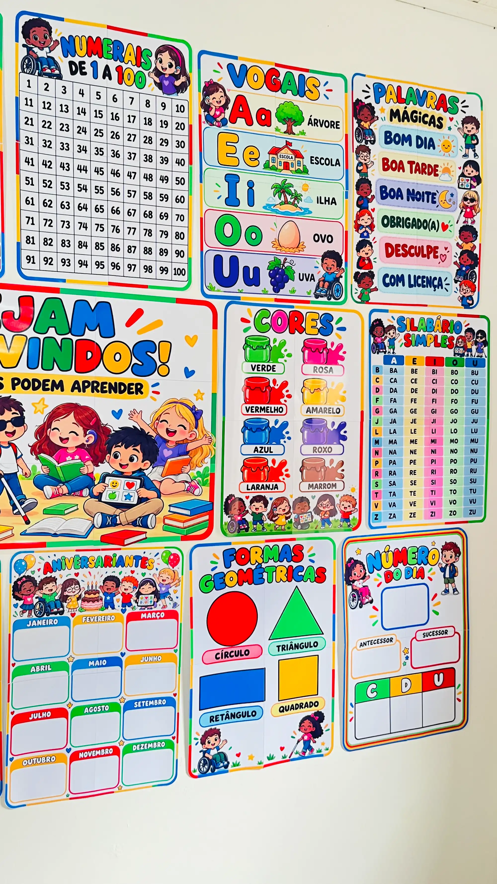 Kit de Organização de Sala de Aula - Tema: Inclusão — amostra 5: 🧮 Quadro numérico de 1 a 100