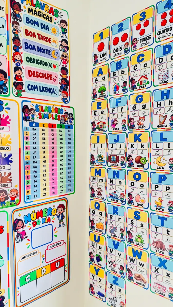 Kit de Organização de Sala de Aula - Tema: Inclusão — amostra 3: Um kit completo, com cores vibrantes, personagens…