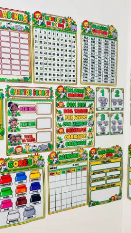 Kit de Organização de Sala de Aula Tema: Safari — amostra 1: Além de deixar a sala linda, o kit oferece recursos visuais…