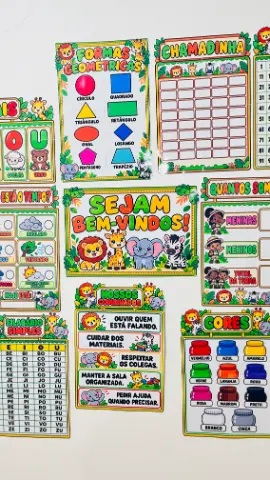 Kit de Organização de Sala de Aula Tema: Safari — amostra 4: Além de deixar a sala linda, o kit oferece recursos visuais…