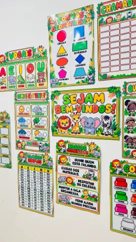 Kit de Organização de Sala de Aula Tema: Safari — amostra 5: Além de deixar a sala linda, o kit oferece recursos visuais…