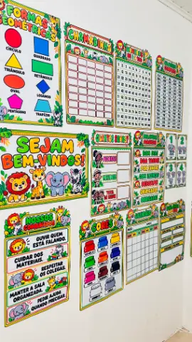 Kit de Organização de Sala de Aula Tema: Safari — amostra 6: Além de deixar a sala linda, o kit oferece recursos visuais…