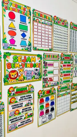 Kit de Organização de Sala de Aula Tema: Safari — amostra 7: Além de deixar a sala linda, o kit oferece recursos visuais…
