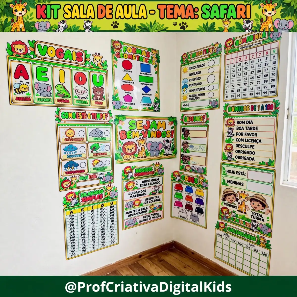 Kit de Organização de Sala de Aula Tema: Safari — Planners e organização para Educação Infantil: Além de deixar a sala…