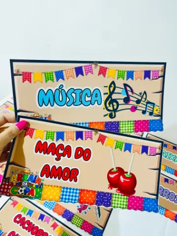 Kit de Plaquinhas para Festas Juninas - Decoração Escolar — capa do material