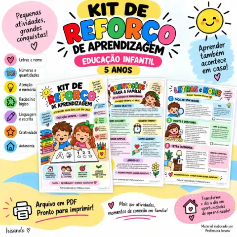 KIT DE REFORÇO DE APRENDIZAGEM — EDUCAÇÃO INFANTIL — amostra 1: Um material pensado para transformar momentos em casa em…