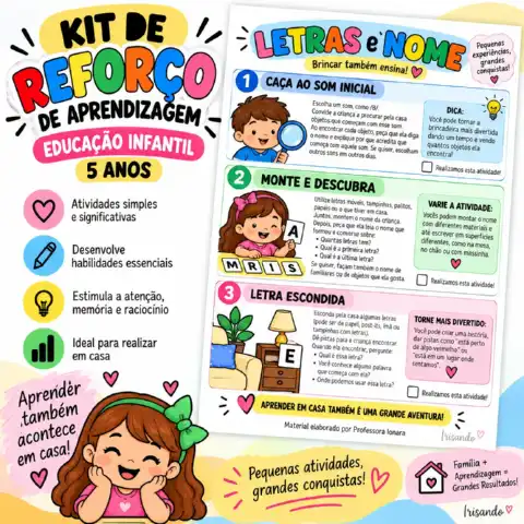 KIT DE REFORÇO DE APRENDIZAGEM — EDUCAÇÃO INFANTIL — amostra 2: Um material pensado para transformar momentos em casa em…