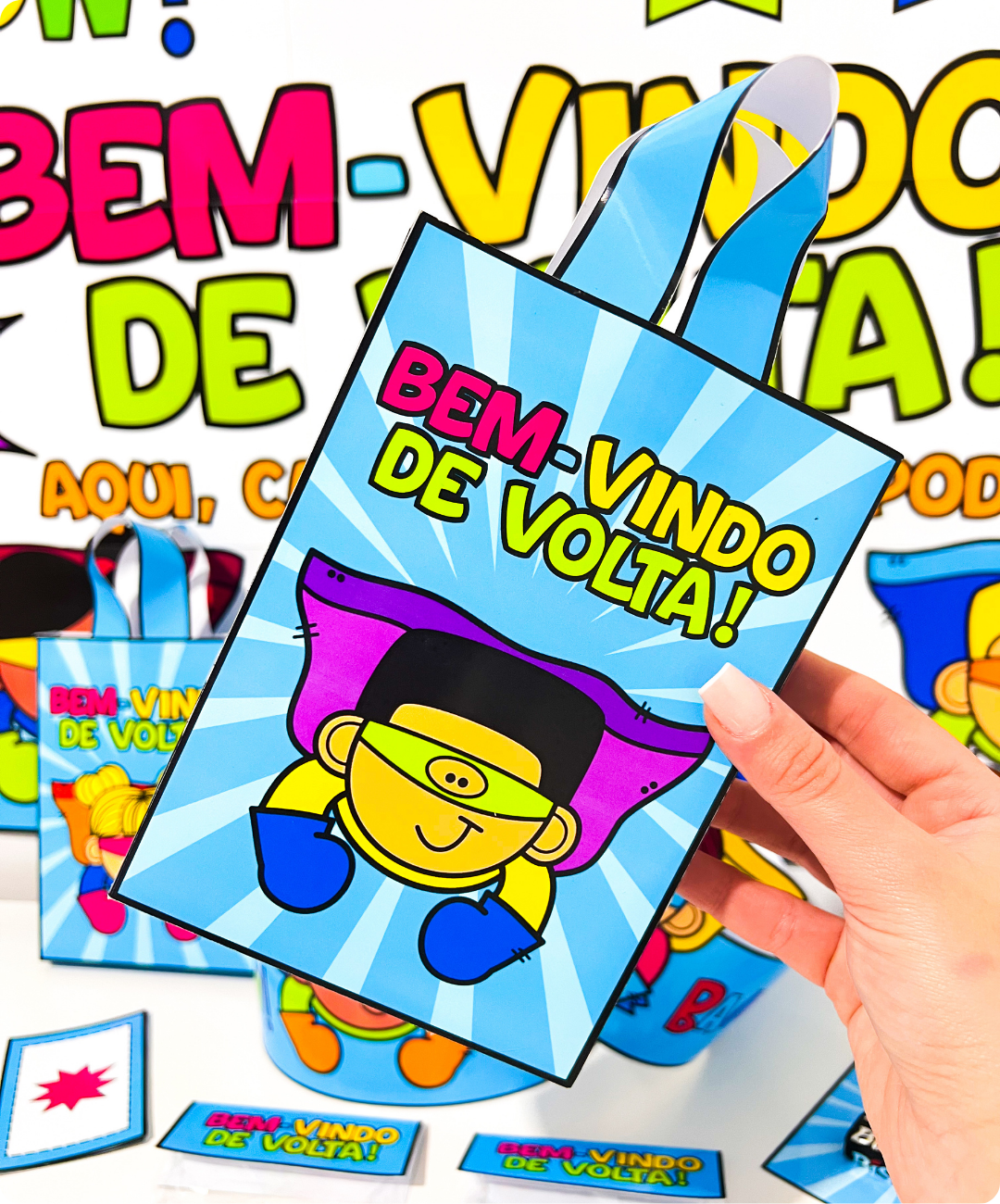 Kit de super-heróis para imprimir — volta às aulas — amostra 3: O que está incluído no PDF