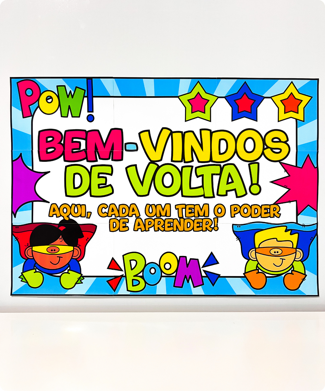 Kit de super-heróis para imprimir — volta às aulas — amostra 6: Prepare a recepção da turma com um painel de super-heróis…
