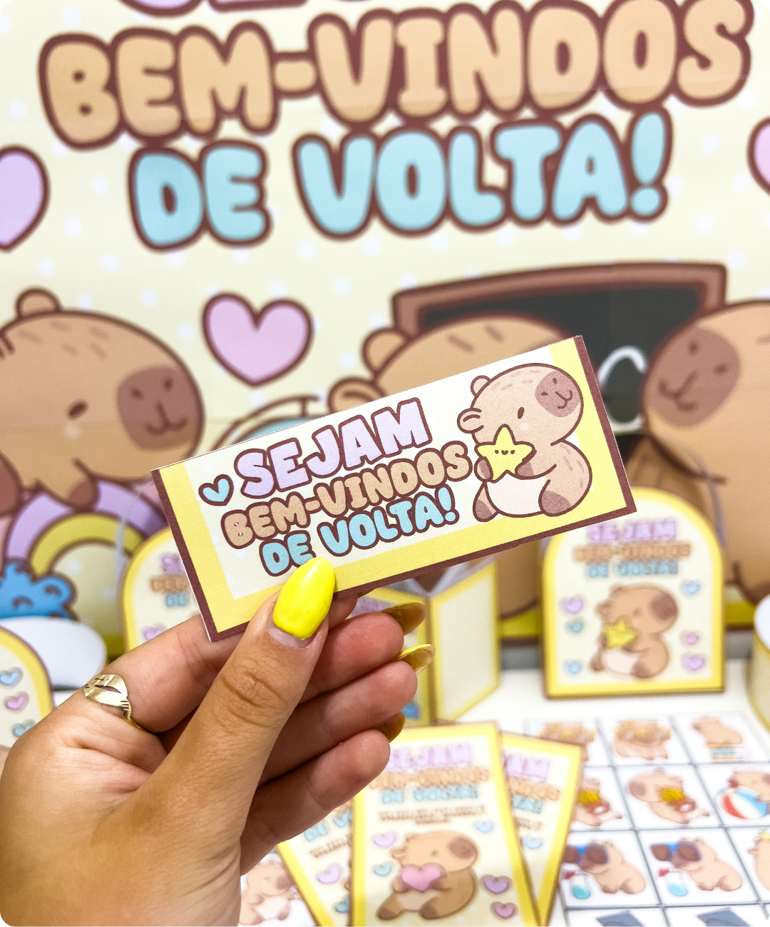 Kit de volta às aulas com capivara para imprimir — amostra 6: Prepare a recepção da turma com um kit em PDF para imprimir…