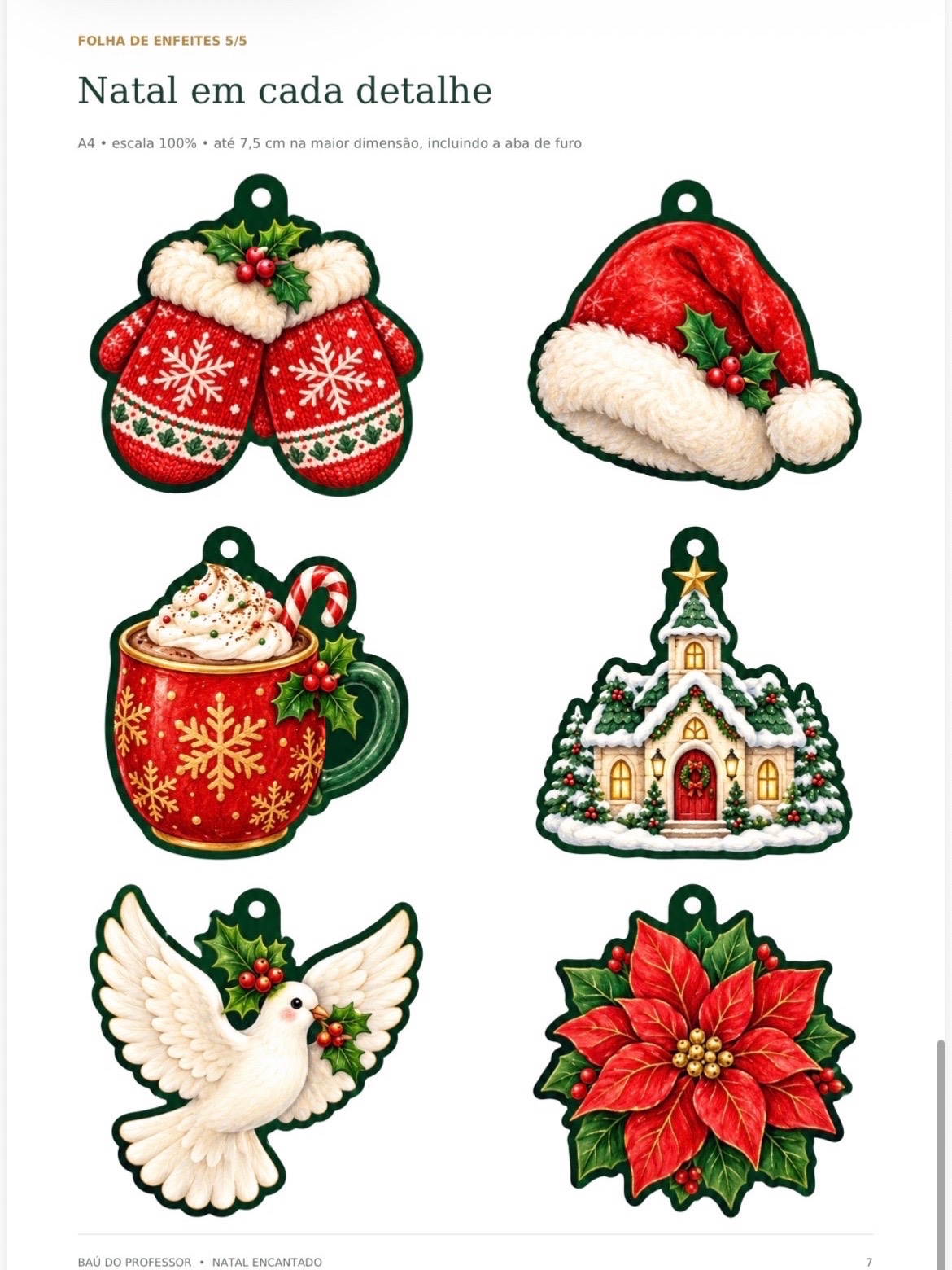 Kit Decoração de Natal para Imprimir — 30 Enfeites para Árvore — amostra 2: Decore sua árvore com 30 enfeites natalinos e…