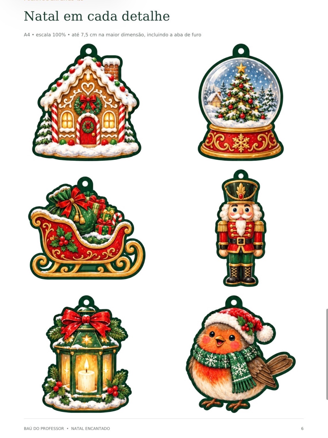 Kit Decoração de Natal para Imprimir — 30 Enfeites para Árvore — amostra 3: Decore sua árvore com 30 enfeites natalinos e…