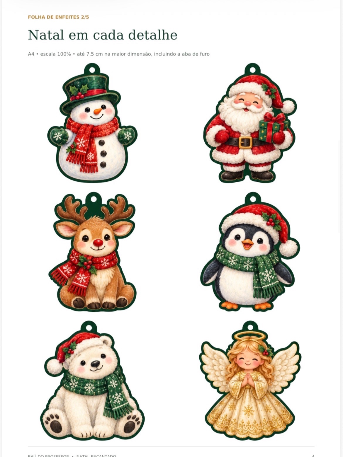 Kit Decoração de Natal para Imprimir — 30 Enfeites para Árvore — amostra 5: Decore sua árvore com 30 enfeites natalinos e…