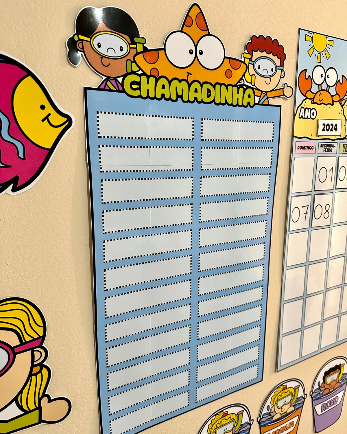 Kit decoração de sala de aula – Fundo do mar — amostra 7: Transforme sua sala de aula em um ambiente acolhedor, organizado…