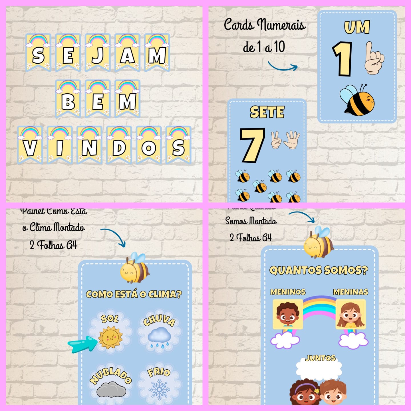 Kit decoração sala de aula: abelhinha – PDF para Imprimir — Alfabetização para Educação Infantil: Kit para decoração de…