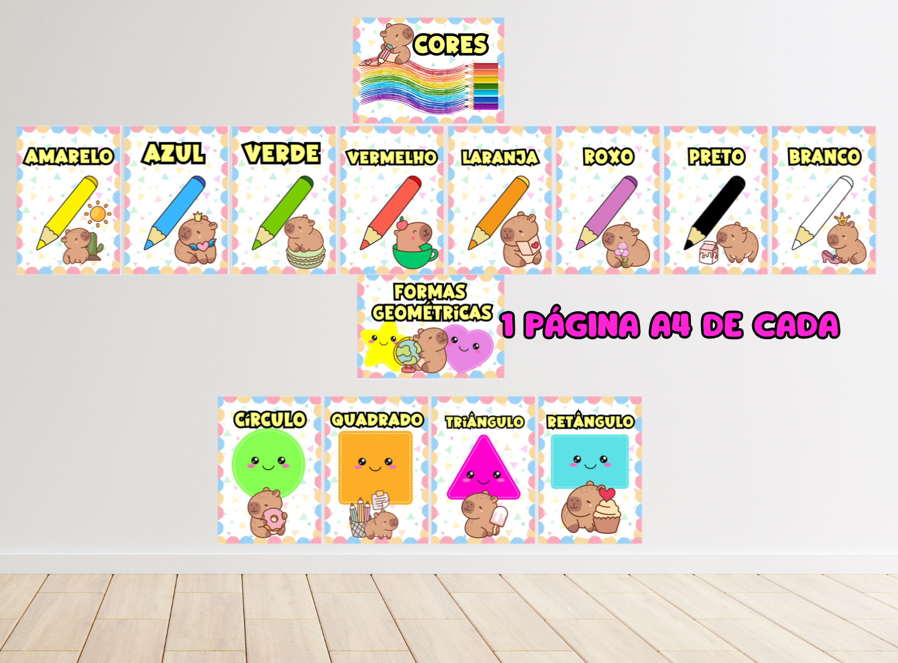 Kit decoração sala de aula: capivara – PDF para Imprimir — amostra 5: Para decorar e auxiliar como recurso lúdico em sala…