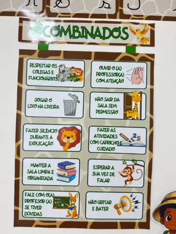 Kit Decoração Sala de Aula Safari Completo para Imprimir — amostra 2: Kit decoração de sala Safari em PDF com alfabeto,…