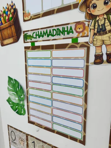 Kit Decoração Sala de Aula Safari Completo para Imprimir — amostra 3: Kit decoração de sala Safari em PDF com alfabeto,…