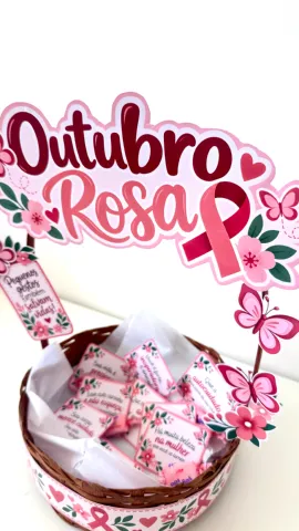 Kit Decorativo Cesta Outubro Rosa – Mensagens de Autocuidado — amostra 4: Prepare uma ação acolhedora e cheia de…
