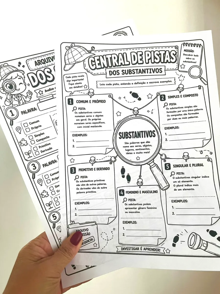 Kit Detetives dos Substantivos - Ensino Fundamental. — Atividades para 4º ano: Com o Kit Detetives dos Substantivos, seus…