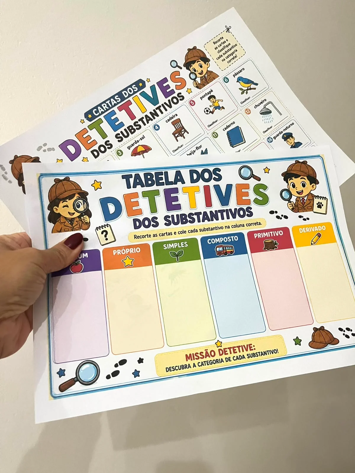 Kit Detetives dos Substantivos – Jogo de Gramática e Classificação — amostra 2: O que os alunos vão aprender