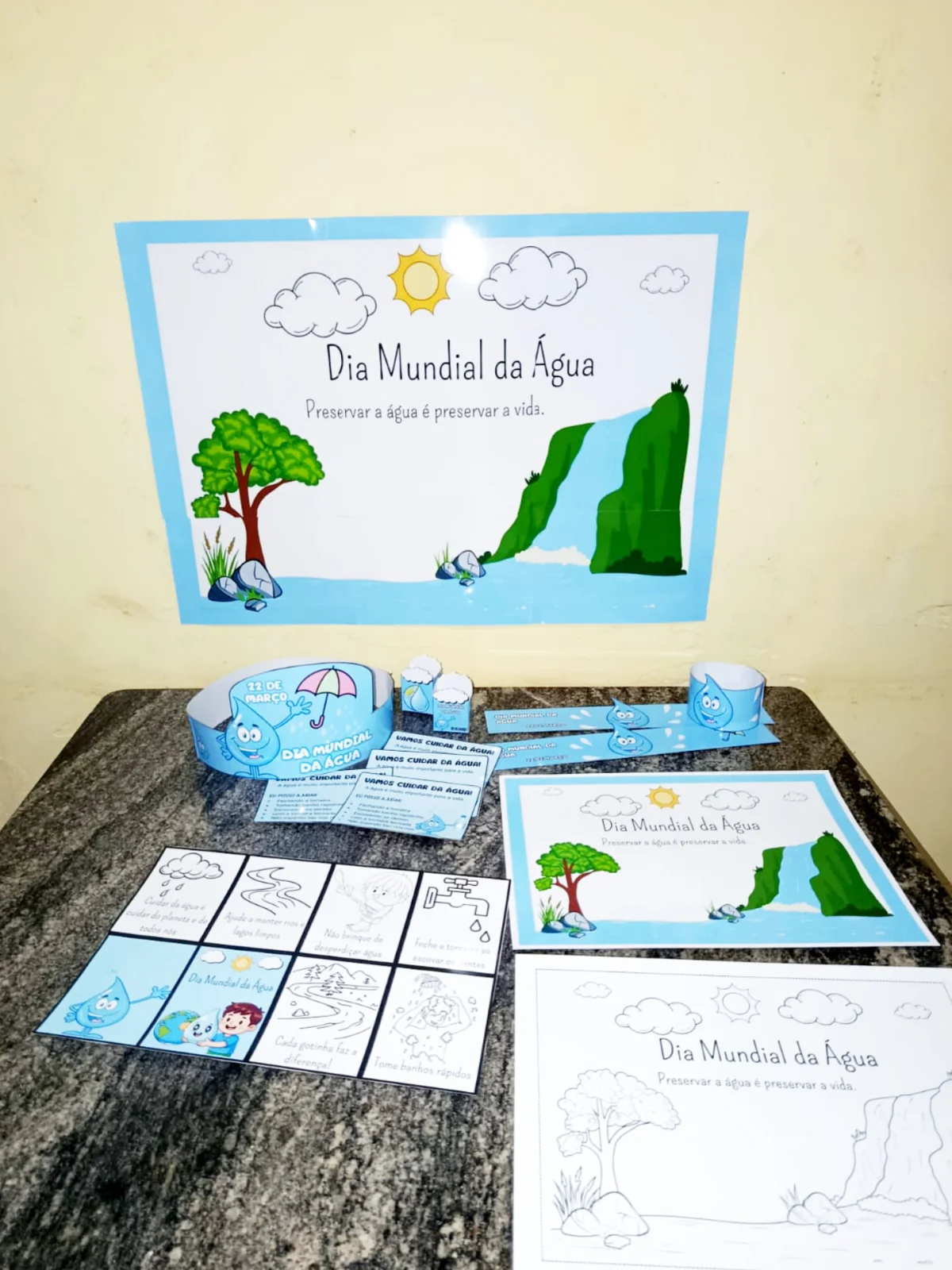 Kit dia da água – 22 de março – Material Pedagógico — amostra 1: O que vem no material