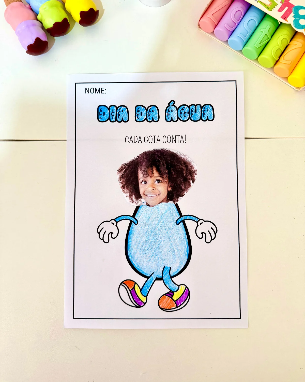 Kit Dia da Água - 9 folhas de atividades — amostra 1: Formato e entrega