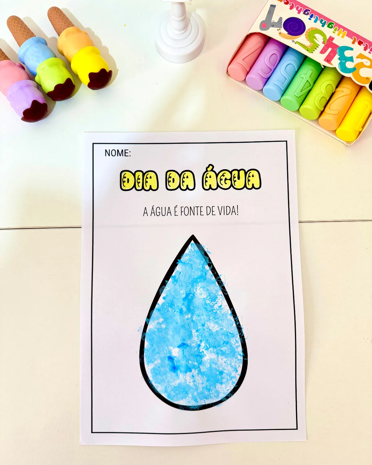 Kit Dia da Água - 9 folhas de atividades — amostra 4: Explore a criatividade com o Kit de Artes Dia da Água