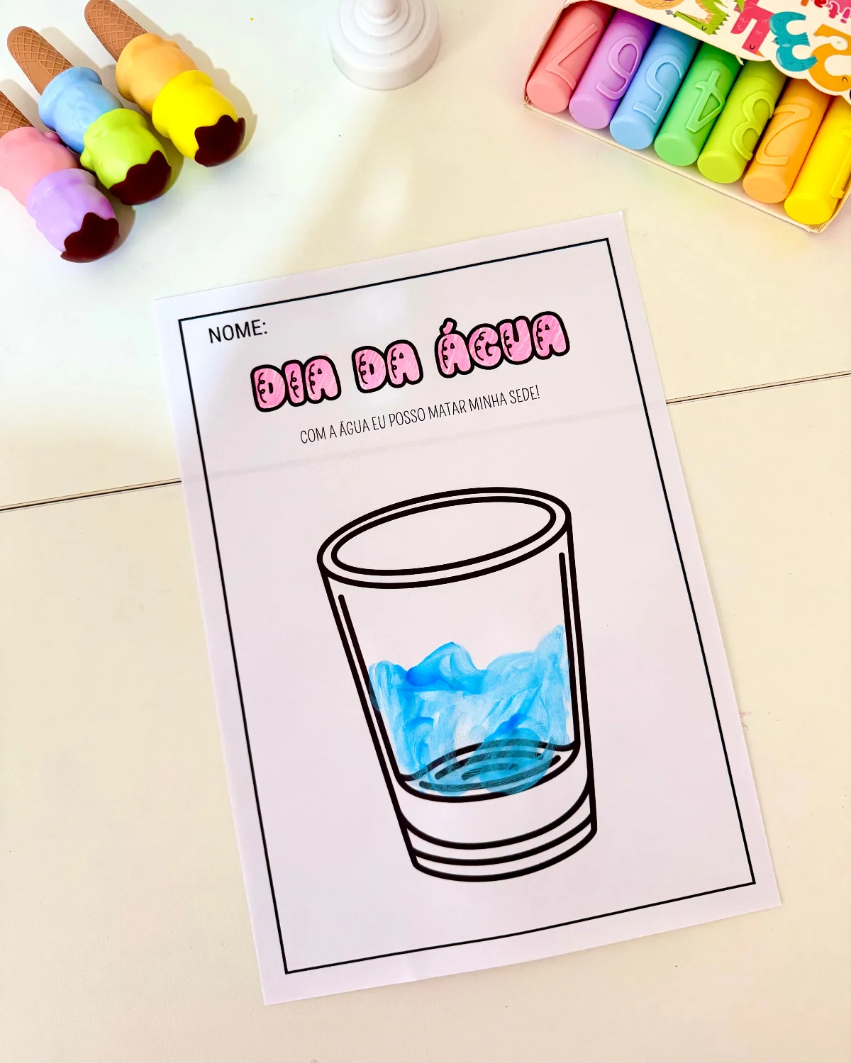 Kit Dia da Água - 9 folhas de atividades — amostra 5: Explore a criatividade com o Kit de Artes Dia da Água