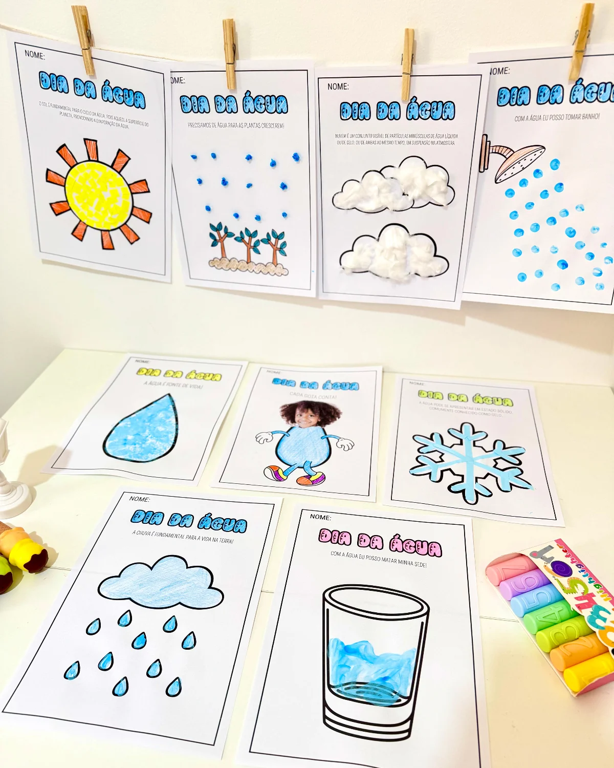Kit Dia da Água - 9 folhas de atividades — Datas comemorativas para Educação Infantil: Explore a criatividade com o Kit de…
