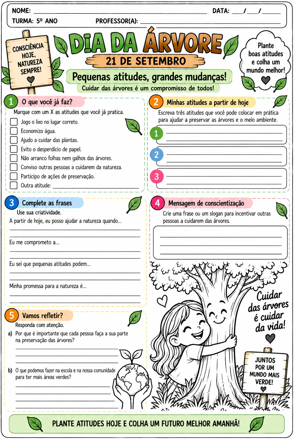 Kit Dia da Árvore – 21 de Setembro | 4º e 5º Ano — amostra 2: Kit com 8 atividades prontas para imprimir sobre o Dia da…