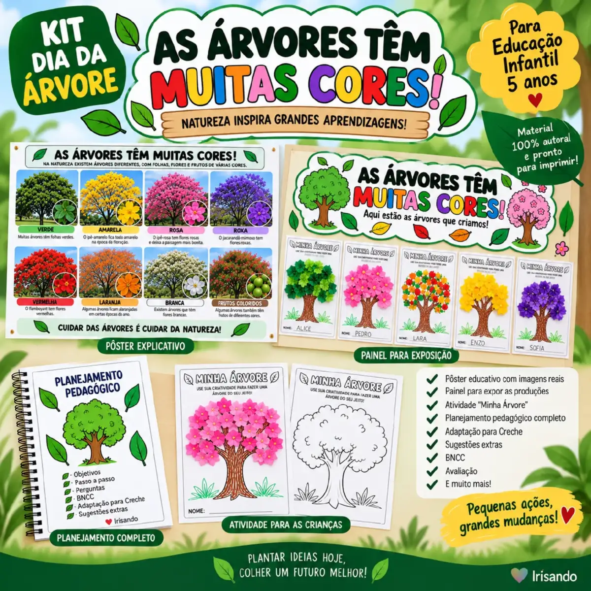 KIT DIA DA ÁRVORE - AS ÁRVORES TÊM MUITAS CORES! - PLR — Planners e organização para Educação Infantil: Um kit completo…