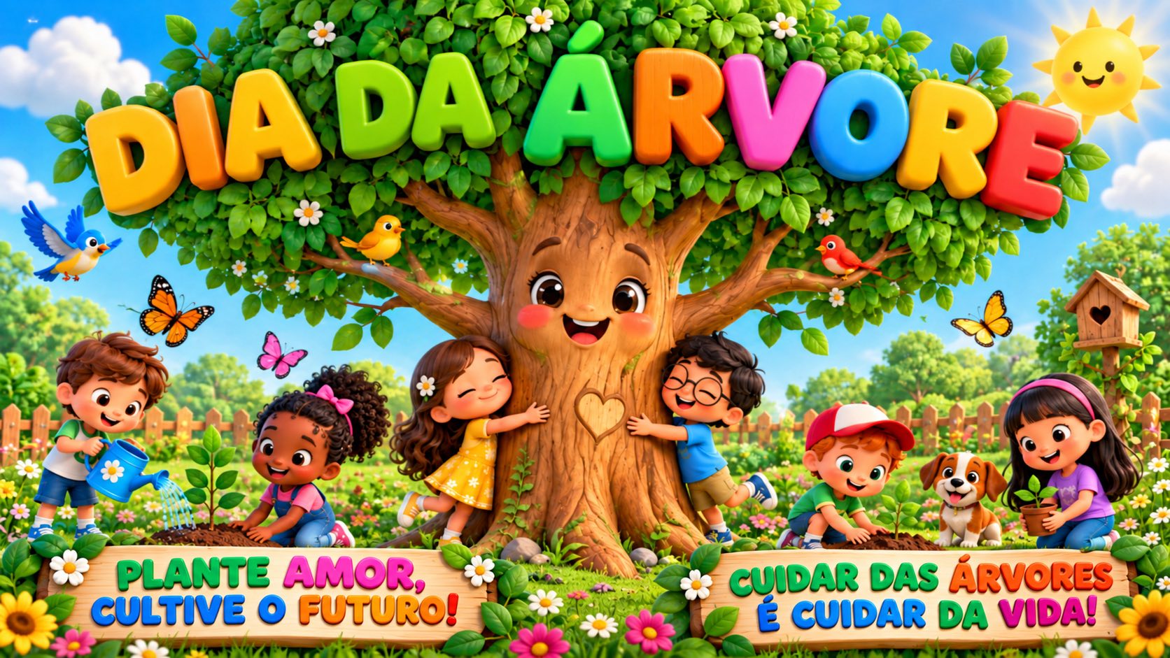 Kit Dia da Árvore com Painel, Viseira e Atividades 1º Ano — amostra 1: Kit completo para o Dia da Árvore com painel…