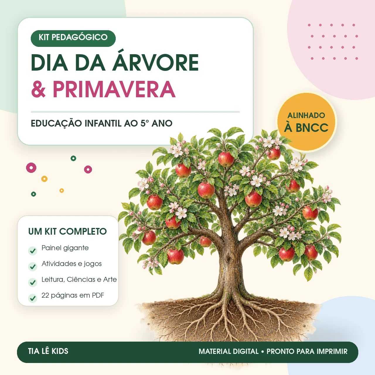 Kit Dia da Árvore e Primavera – Painel e Atividades BNCC — capa do material