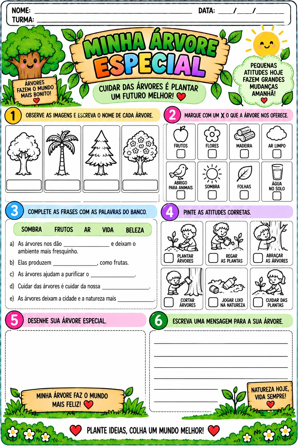 Kit Dia da Árvore – Educação Infantil - Atividades Lúdicas — amostra 1: Kit com 8 atividades lúdicas e prontas para…