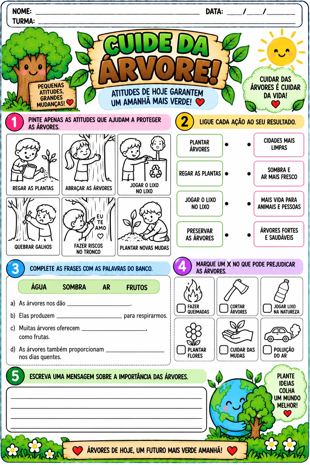 Kit Dia da Árvore – Educação Infantil - Atividades Lúdicas — amostra 2: Kit com 8 atividades lúdicas e prontas para…