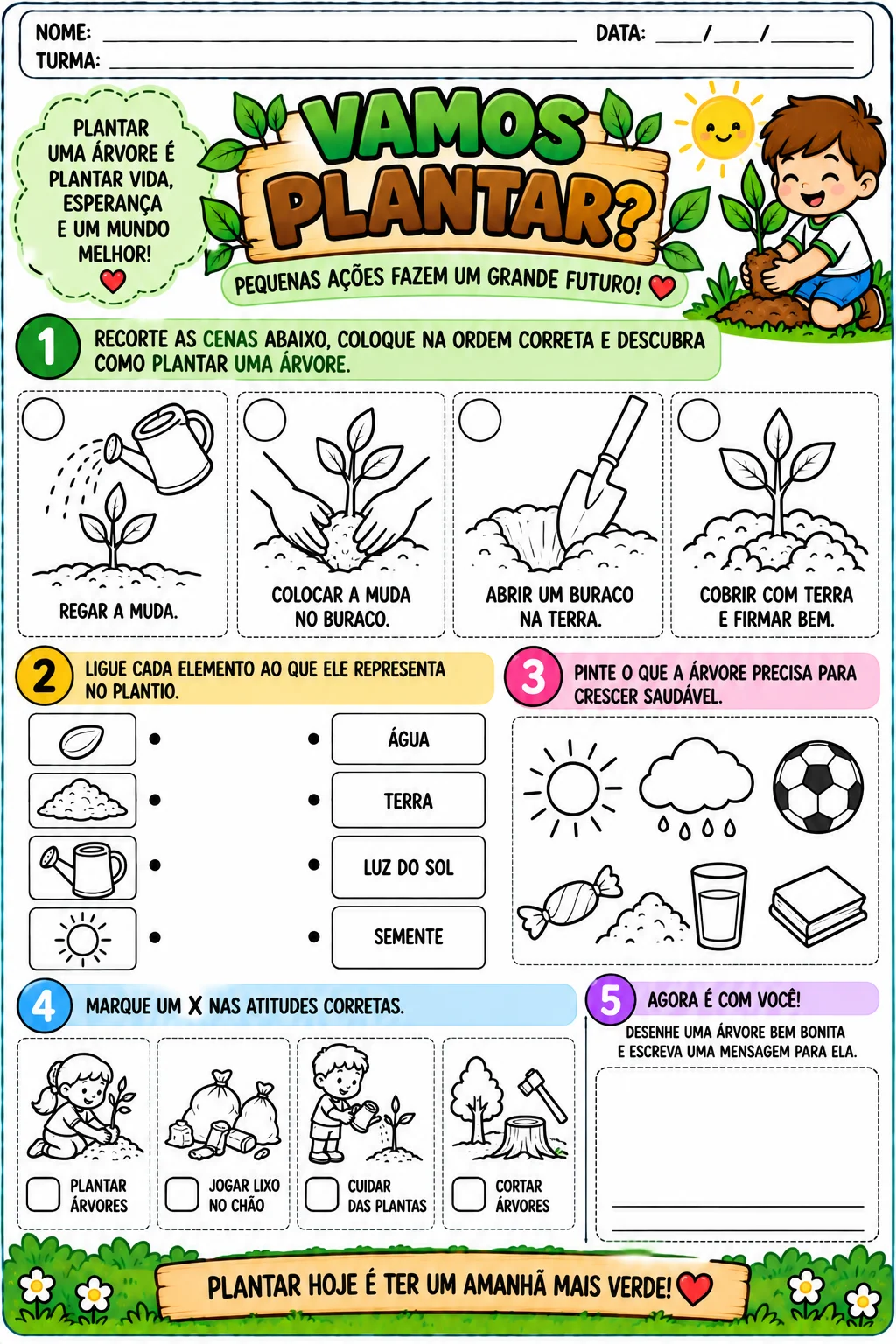 Kit Dia da Árvore – Educação Infantil - Atividades Lúdicas — amostra 3: Kit com 8 atividades lúdicas e prontas para…