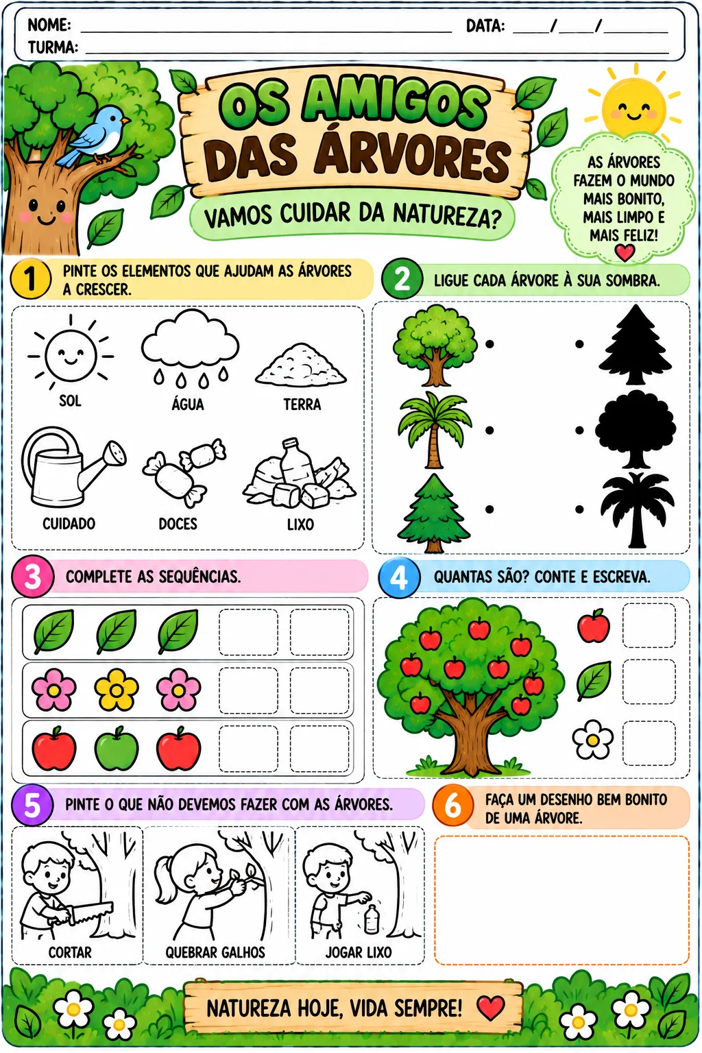 Kit Dia da Árvore – Educação Infantil - Atividades Lúdicas — amostra 4: Kit com 8 atividades lúdicas e prontas para…