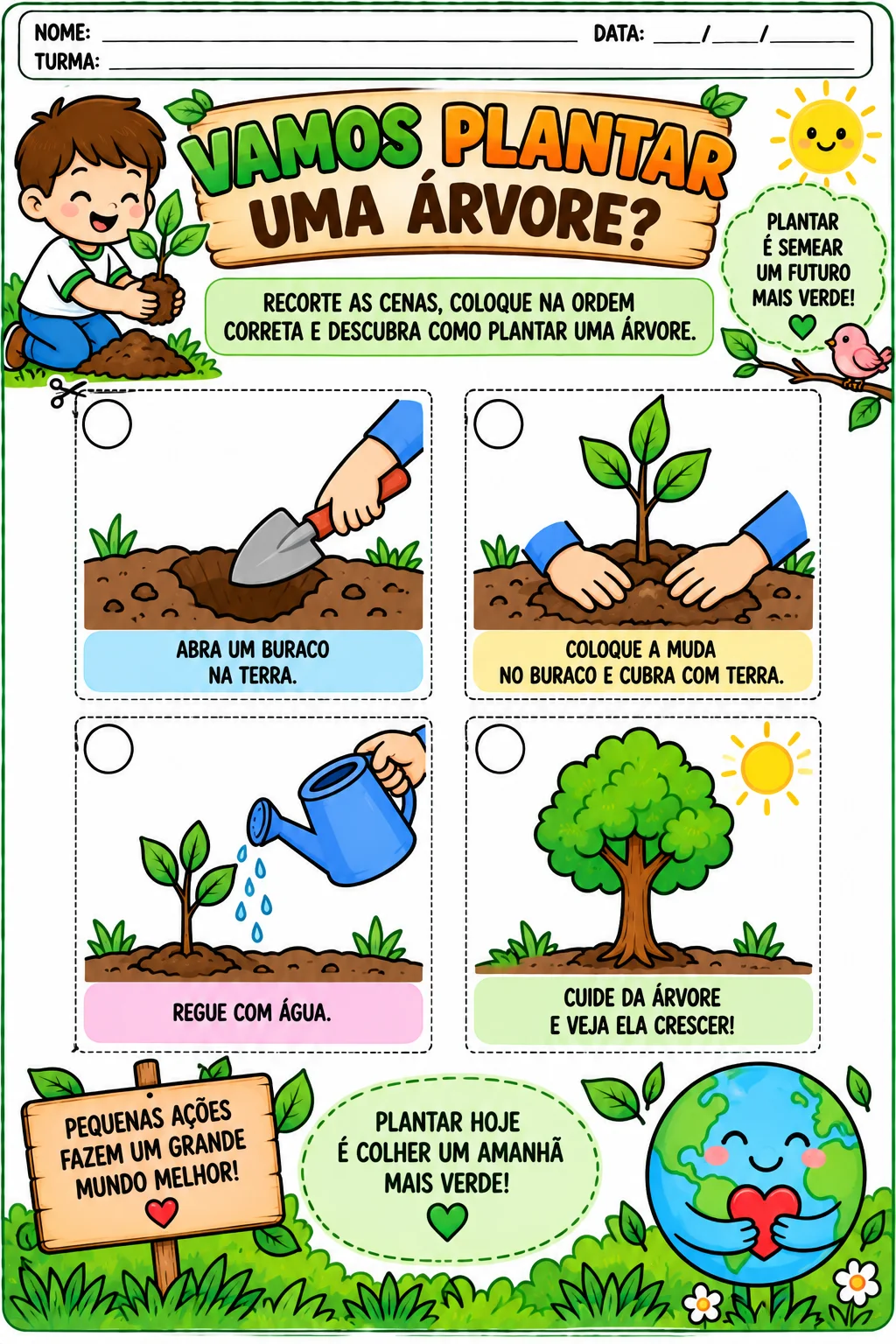 Kit Dia da Árvore – Educação Infantil - Atividades Lúdicas — amostra 5: Kit com 8 atividades lúdicas e prontas para…