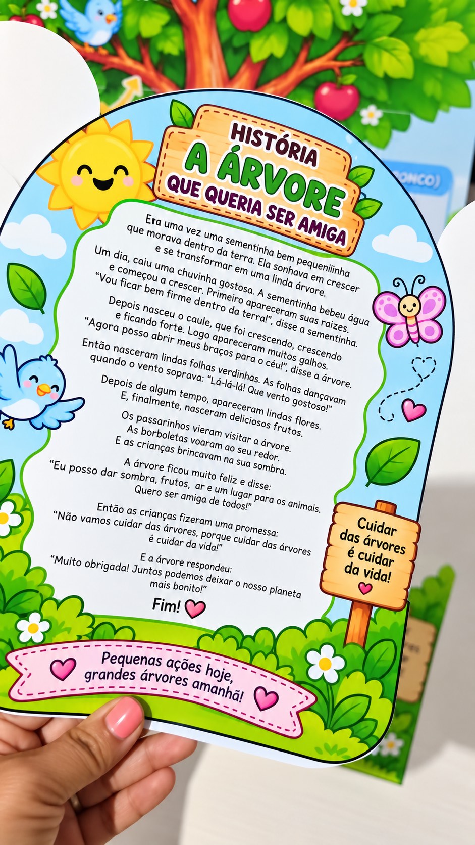 Kit Dia da Árvore em PDF: História, Viseira, Lupa, Painel e Atividades — amostra 4: Kit completo para trabalhar o Dia da…