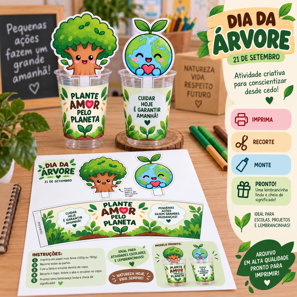 🌳 Kit Dia da Árvore – Minha Mão, Meu Planeta 🌎 — Atividades para Todas as séries: Atividade Dia da Árvore | Educação…